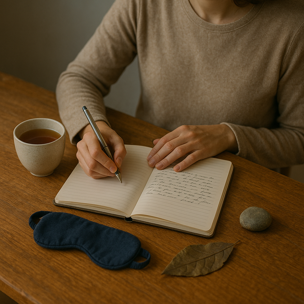 Person journaling and reflecting post-psychedelic trip