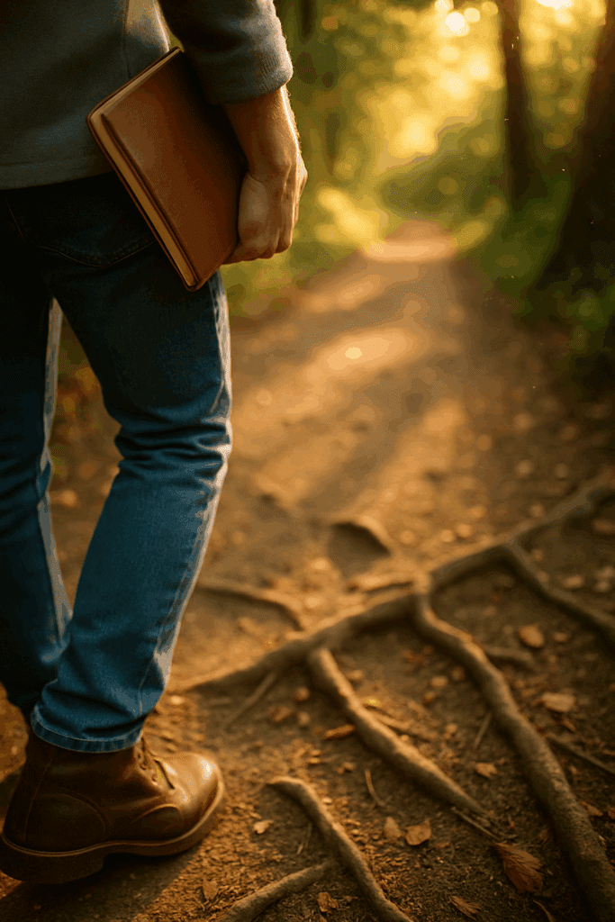 forest walking nature integration journal outdoors sunlight