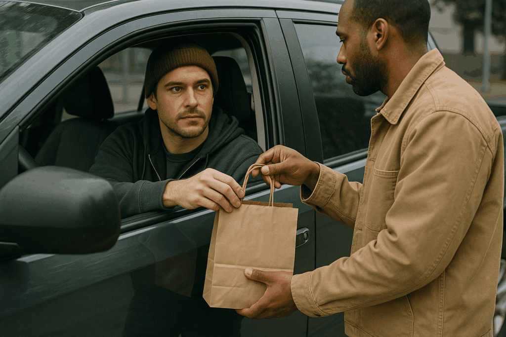 Hand-off in parking lot